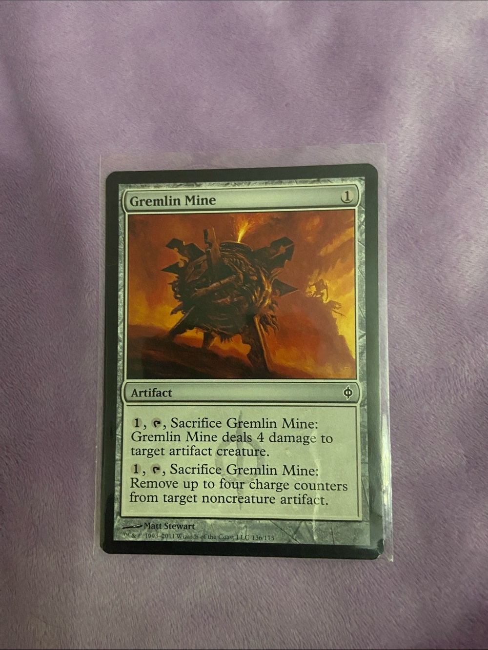 Gremlin Mine - Magic: The Gathering Artifact Card - Orange Artwork